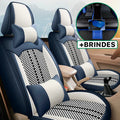 Capa Universal Hermen Completa para Carro em Couro Legítimo com AirBag + BRINDES: Tapetes Automotivos