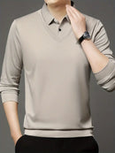 [PAGUE 2 LEVE 4] Camisa Polo Casual Elegance em Malha de Seda Gelo e Poliéster + BRINDES: Carteira e Relógio